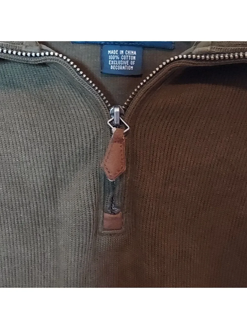 Polo Ralph Lauren Khaki Green Quarter Zip Pullover Sweater